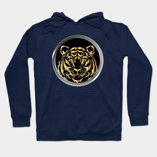 Golden tiger face Hoodie